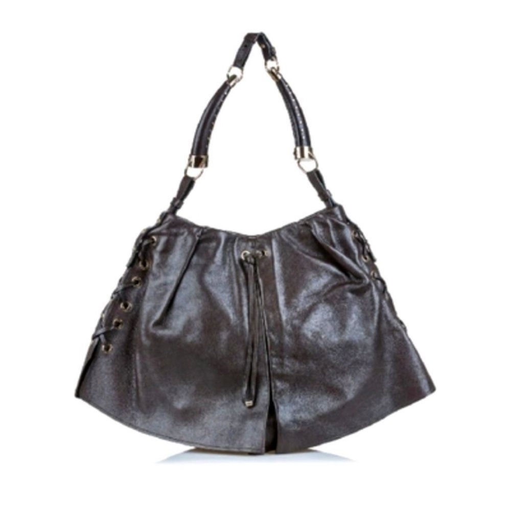 Yves Saint Laurent Black Leather Rive Gauche Mombasa Hobo